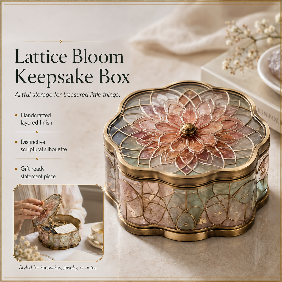 Norpitatile™ Lattice Bloom Keepsake Box