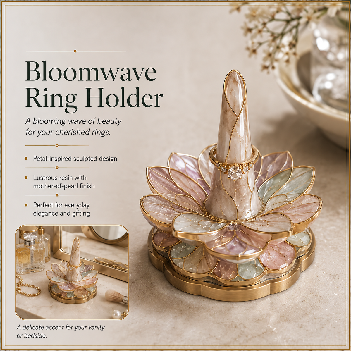 Norpitatile™ Bloomwave Sculptural Ring Holder