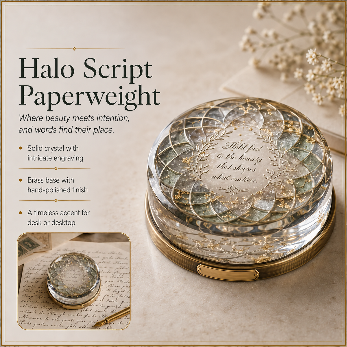 Norpitatile™ Halo Script Paperweight