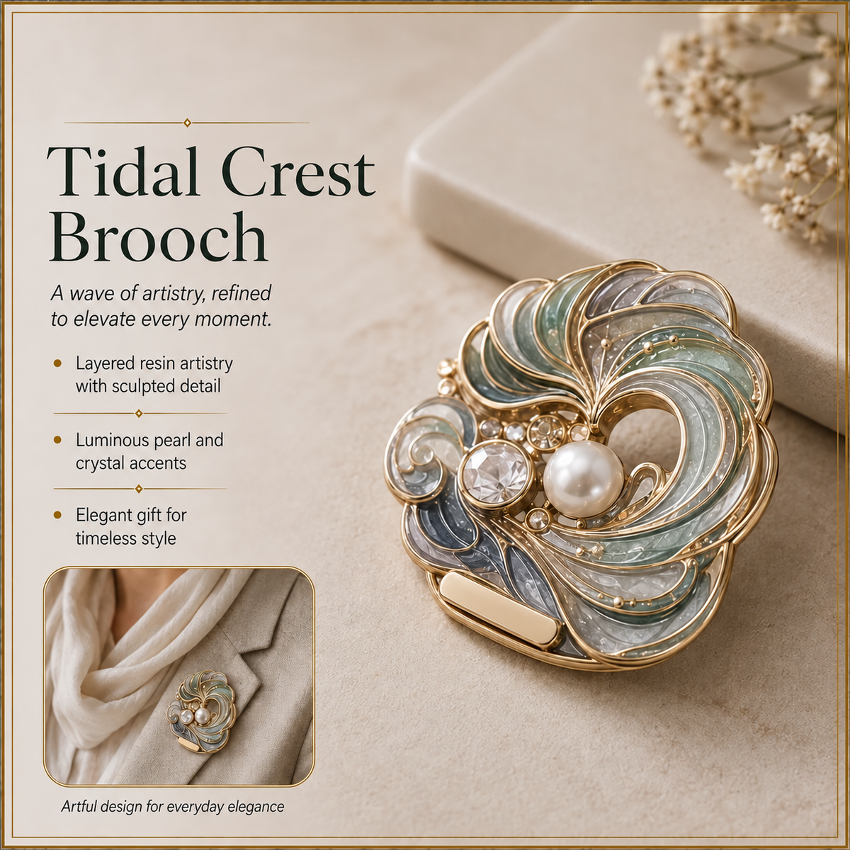 Norpitatile™ Tidal Crest Brooch