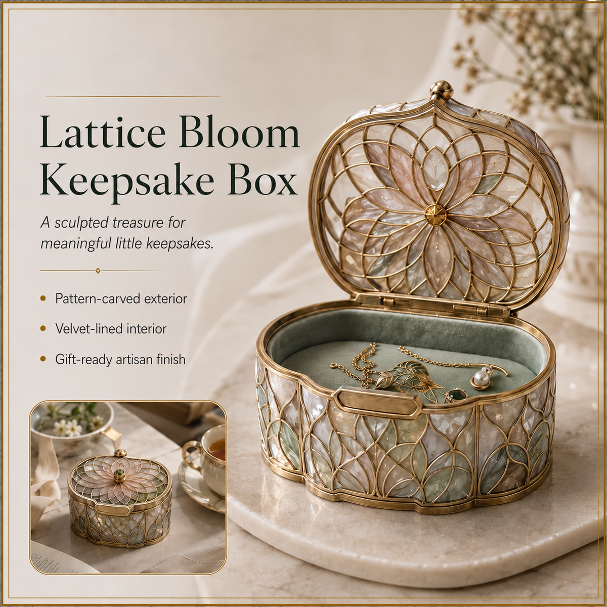 Norpitatile™ Lattice Bloom Keepsake Box