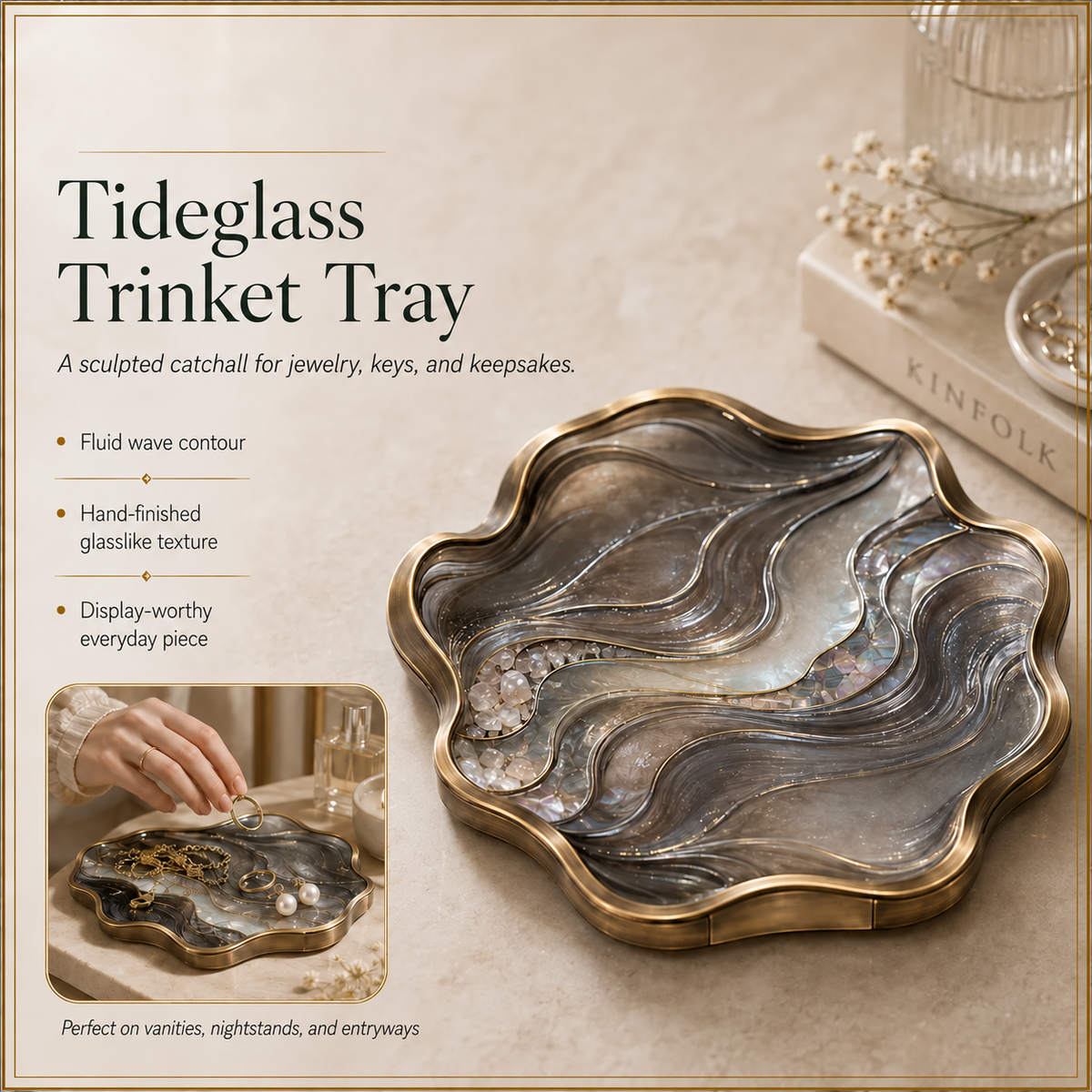 Norpitatile™ Tideglass Sculpted Trinket Tray