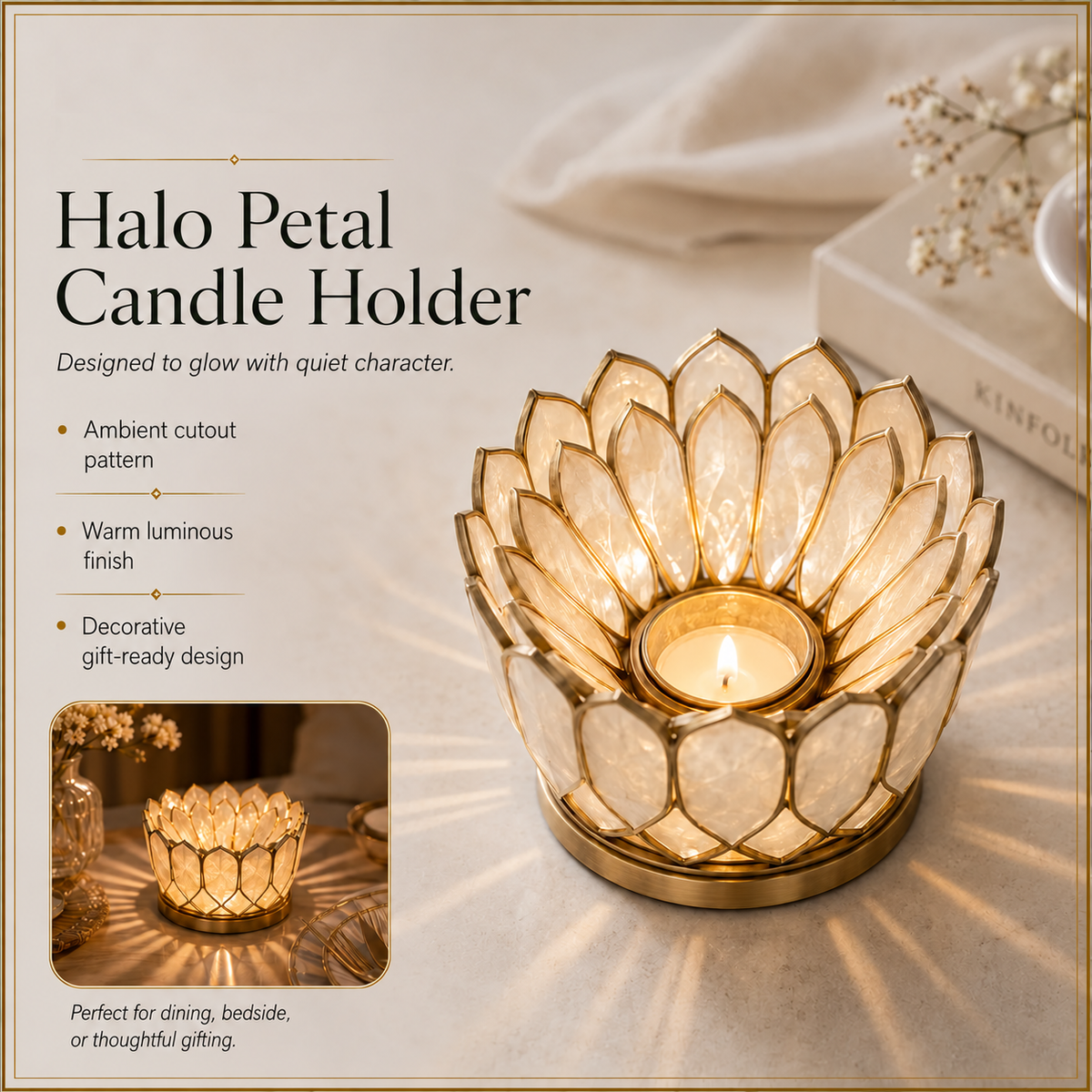 Norpitatile™ Halo Petal Luminous Candle Holder